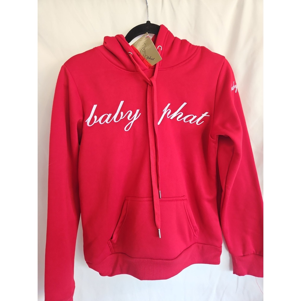 Baby Phat Hoodie Women S Red NWT Pullover Logo Activewear